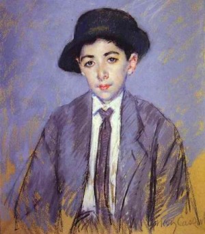 Oil portrait Painting - Portrait of Charles Dikran Kelekian at Age 12. 1910 by Cassatt,Mary