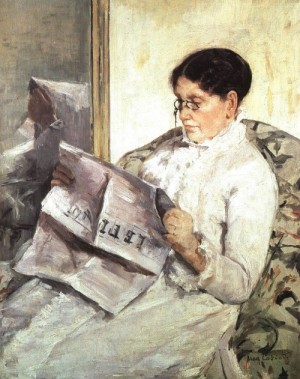  Photograph - Reading 'Le Figaro', 1878 by Cassatt,Mary