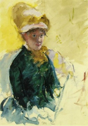 Oil portrait Painting - Self-portrait (watercolor) by Cassatt,Mary