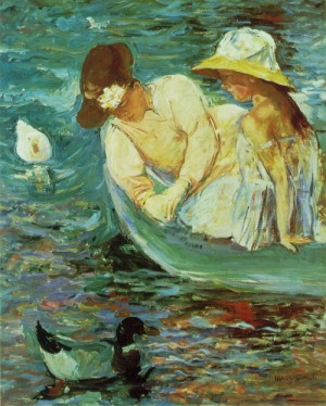 Oil cassatt,mary Painting - summertime by Cassatt,Mary