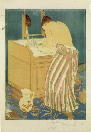 Oil cassatt,mary Painting - The Bath by Cassatt,Mary