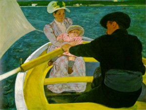 Oil the Painting - The Boating Party 1893-94 by Cassatt,Mary