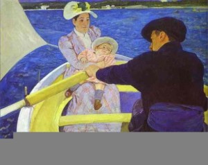 Oil the Painting - The Boating Party. c. 1893~94 by Cassatt,Mary