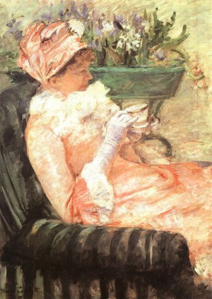 Oil cassatt,mary Painting - The Cup of Tea 1879 by Cassatt,Mary