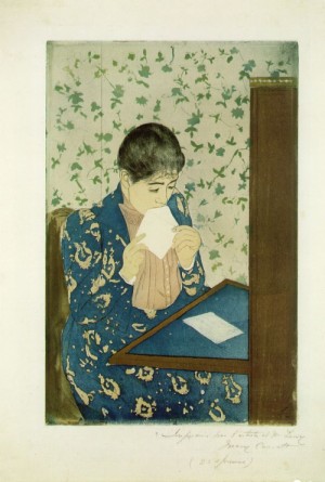 Oil cassatt,mary Painting - The Letter 1890-91 by Cassatt,Mary