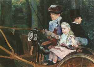 Oil woman Painting - Woman and Child Driving, 1879-81 by Cassatt,Mary