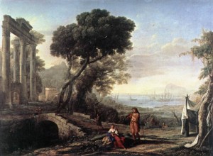 Oil landscape Painting - Italian Coastal Landscape   1642 by Claude Lorrain