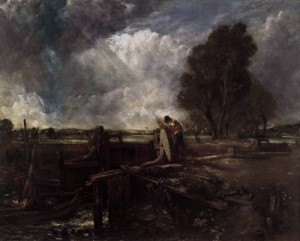 Oil constable,john Painting - A Boat at the Sluice (sketch) by Constable,John