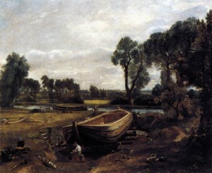 Oil architecture and buildings Painting - Boat Building on the Stour  1814-15 by Constable,John