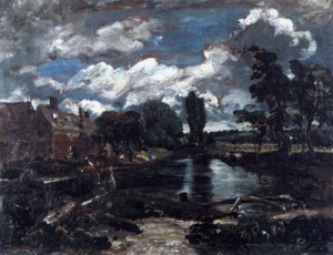 Oil constable,john Painting - Flatford Mill from a Lock on the Stour  - c. 1811 by Constable,John