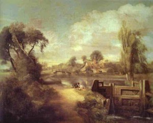 Oil landscape Painting - Landscape Boys Fishing. 1813 by Constable,John