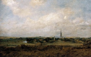 Oil constable,john Painting - Salisbury Cathedral from the Bishop's Grounds   - c. 1820 by Constable,John