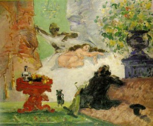 Oil Modern Painting - A Modern Olympia  c.1873-1874 by Cezanne,Paul