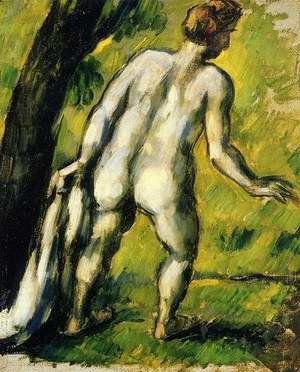 Oil the Painting - Bather From The Back by Cezanne,Paul