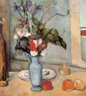 Oil blue Painting - Blue Vase by Cezanne,Paul