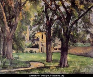 Oil Painting - Chestnut Tree And Farm At Jas De Bouffan by Cezanne,Paul