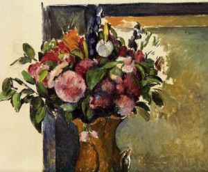  Photograph - Flowers in a Vase by Cezanne,Paul