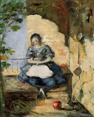 Oil girl Painting - Girl by Cezanne,Paul