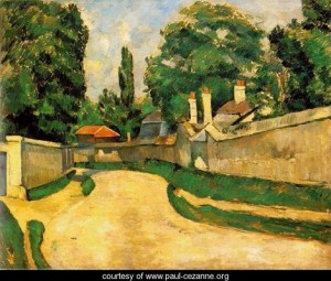 Oil cezanne,paul Painting - Houses Along A Road by Cezanne,Paul