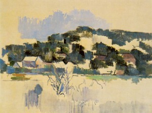 Oil the Painting - Houses on the Hill  1900-1906 by Cezanne,Paul