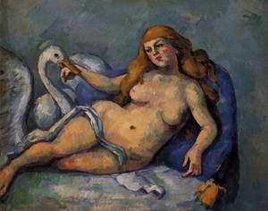 Oil cezanne,paul Painting - Leda and the Swan by Cezanne,Paul
