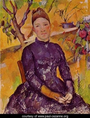 Oil the Painting - Madame Cezanne In The Conservatory by Cezanne,Paul