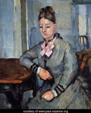 Oil cezanne,paul Painting - Madame Cezanne Leaning On Her Elbow by Cezanne,Paul