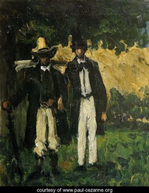 Oil cezanne,paul Painting - Marion And Valabregue Setting Out For Motif by Cezanne,Paul