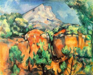 Oil the Painting - Mont Sainte Victoire Seen from the Bibemus Quarry   c.1897 by Cezanne,Paul