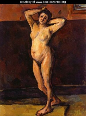 Oil cezanne,paul Painting - Nude Woman Standing by Cezanne,Paul