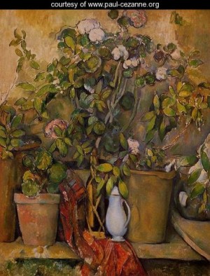 Oil plants Painting - Potted Plants by Cezanne,Paul