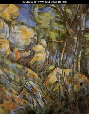 Oil the Painting - Rocks Near The Caves Above The Chateau Noir by Cezanne,Paul