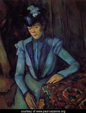 Oil blue Painting - Seated Woman In Blue by Cezanne,Paul