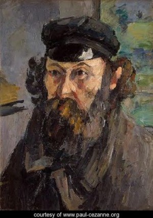 Oil portrait Painting - Self Portrait In A Casquette by Cezanne,Paul