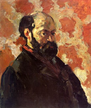 Oil portrait Painting - Self Portrait on a Rose Background, 1875-77 by Cezanne,Paul