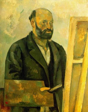 Oil cezanne,paul Painting - Self Portrait with Palette 1885-1887 by Cezanne,Paul