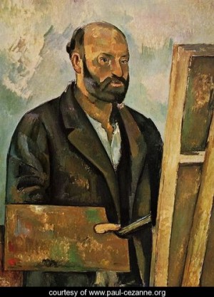 Oil portrait Painting - Self Portrait With Palette by Cezanne,Paul