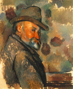 Oil portrait Painting - Self-Portrait with Soft Hat  c.1894 by Cezanne,Paul