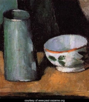 Oil cezanne,paul Painting - Still Life Bowl And Milk Jug by Cezanne,Paul