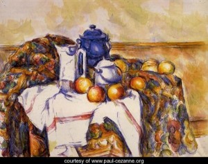 Oil blue Painting - Still Life With Blue Pot by Cezanne,Paul