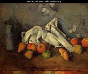 Oil still Painting - Still Life With Milk Can And ApplesStill Life With Milk Can And Apples by Cezanne,Paul
