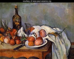 Oil red Painting - Still Life With Red Onions by Cezanne,Paul