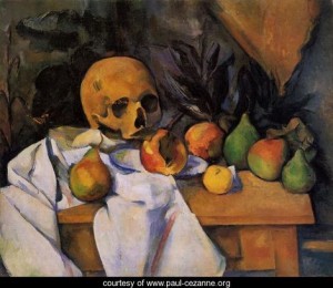 Oil cezanne,paul Painting - Still Life With Skull by Cezanne,Paul
