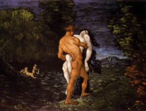 Oil the Painting - The Abduction 1867 by Cezanne,Paul