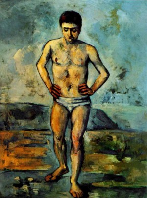 Oil the Painting - The Bather 1885-1887 by Cezanne,Paul