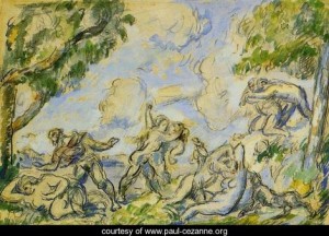 Oil the Painting - The Battle Of Love by Cezanne,Paul