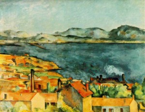 Oil the Painting - The Bay from L'Estaque  c.1886 by Cezanne,Paul