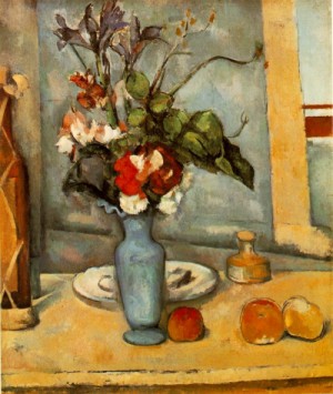 Oil blue Painting - The Blue Vase  c.1885-87 by Cezanne,Paul