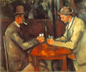 Oil the Painting - The Card Players 1890-1892 by Cezanne,Paul