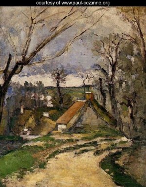 Oil the Painting - The Cottages Of Auvers by Cezanne,Paul